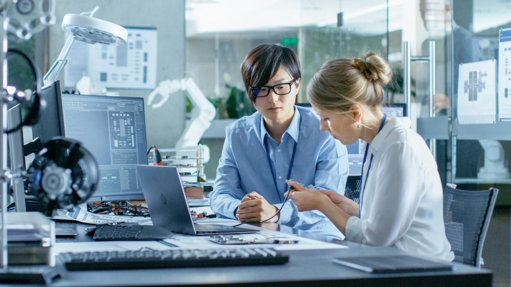computer scientists in laboratory